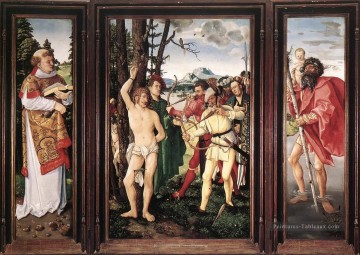  CE Tableaux - Saint Sébastien retable Renaissance Nu peintre Hans Baldung